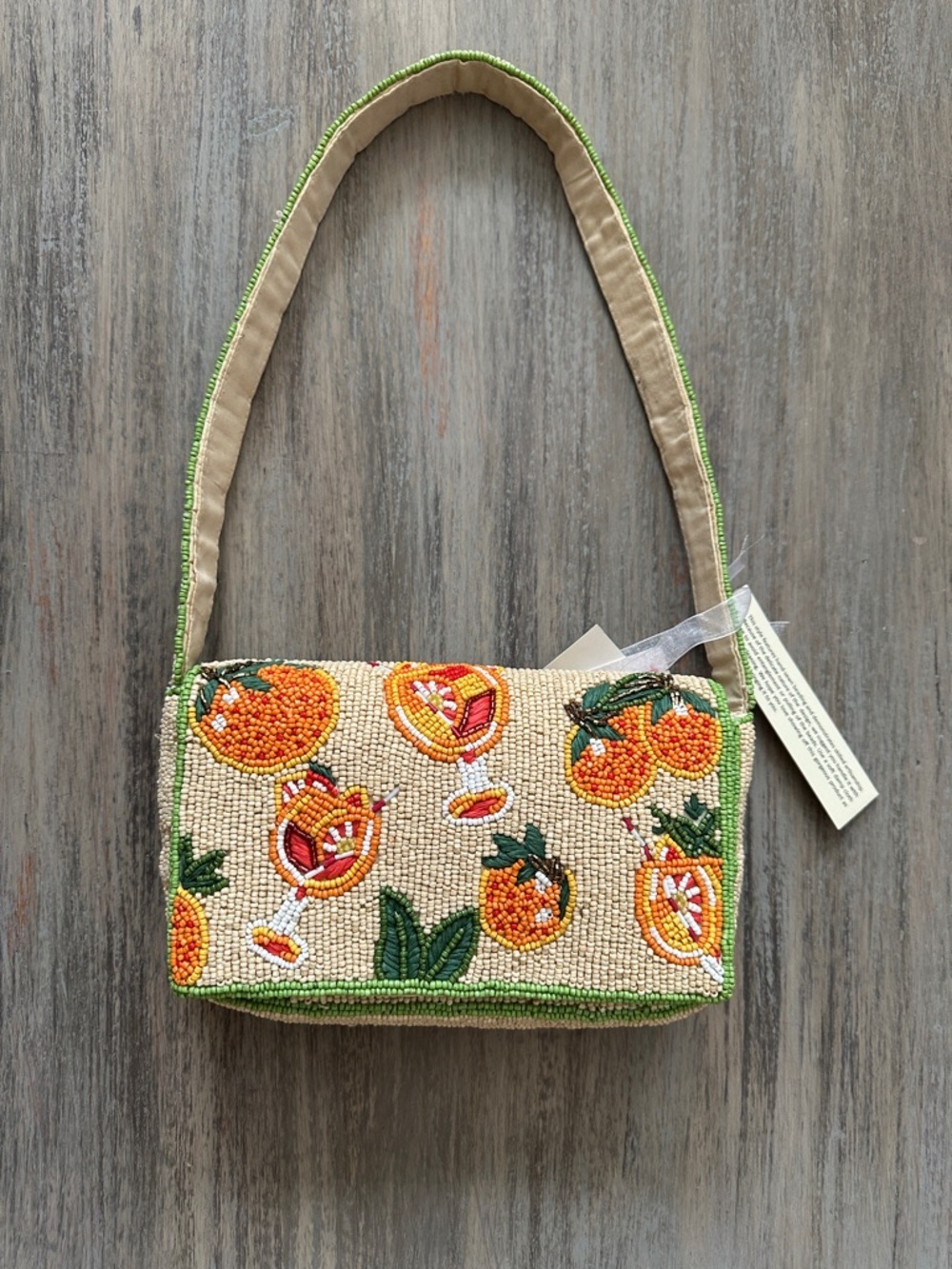 Made in India Beaded Orange Shoulder Bag